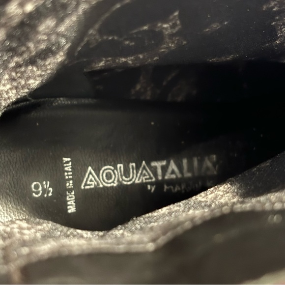 AQUATALIA Sz 9.5 Luanna Purple Suede Patent Leather Made in Italy Ankle Booties - Picture 10 of 10